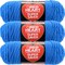 Red Heart Super Saver Blue Yarn - 3 Pack of 198g/7oz - Acrylic - 4 Medium (Worsted) - 364 Yards - Knitting/Crochet